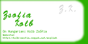 zsofia kolb business card